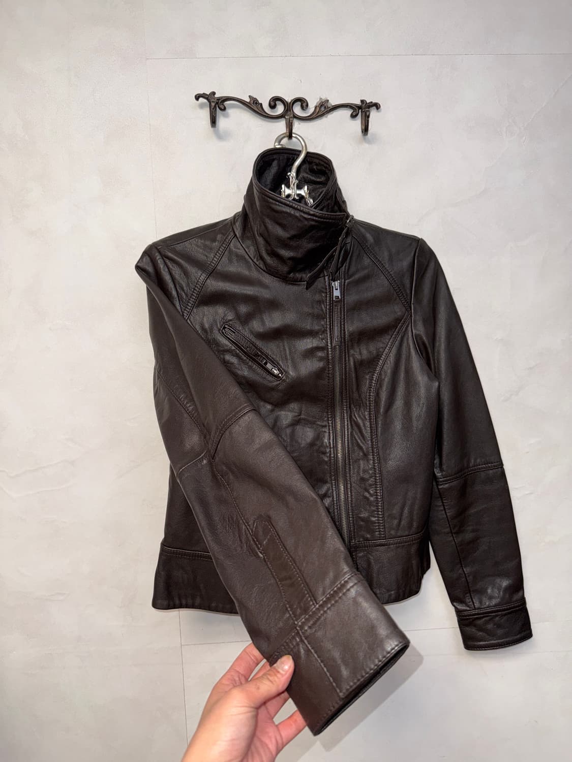 All Saints dark brown double buckle jk 상품이미지2