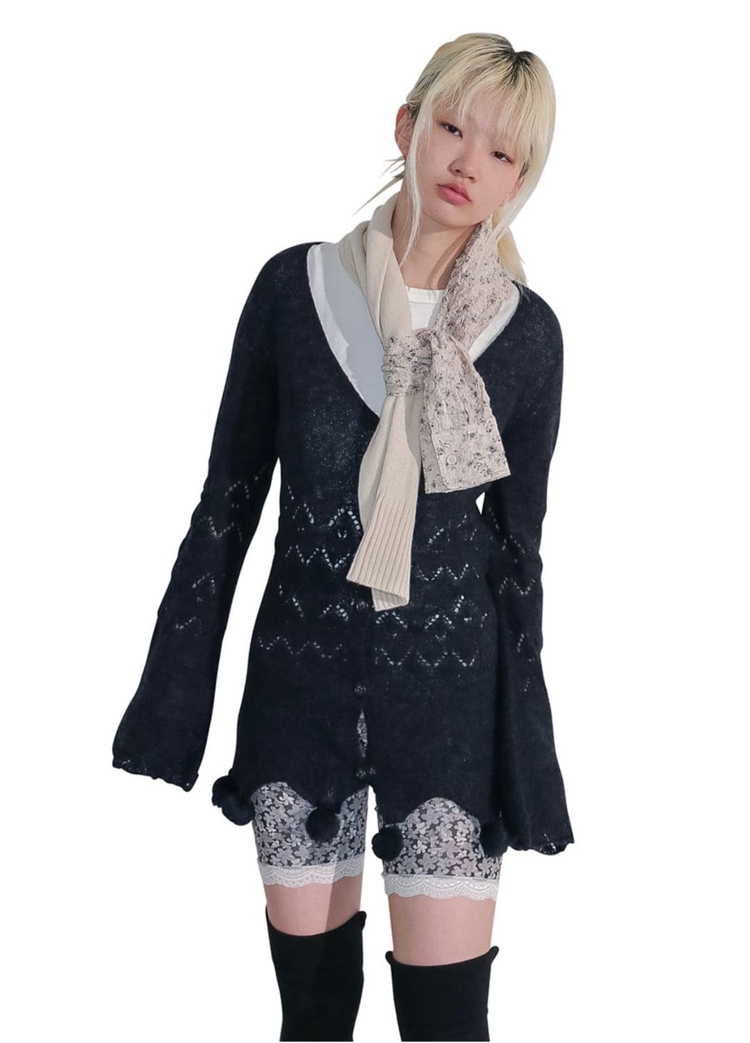 퍼버즈 25FW 폼폼 모헤어 가디건 상품이미지1