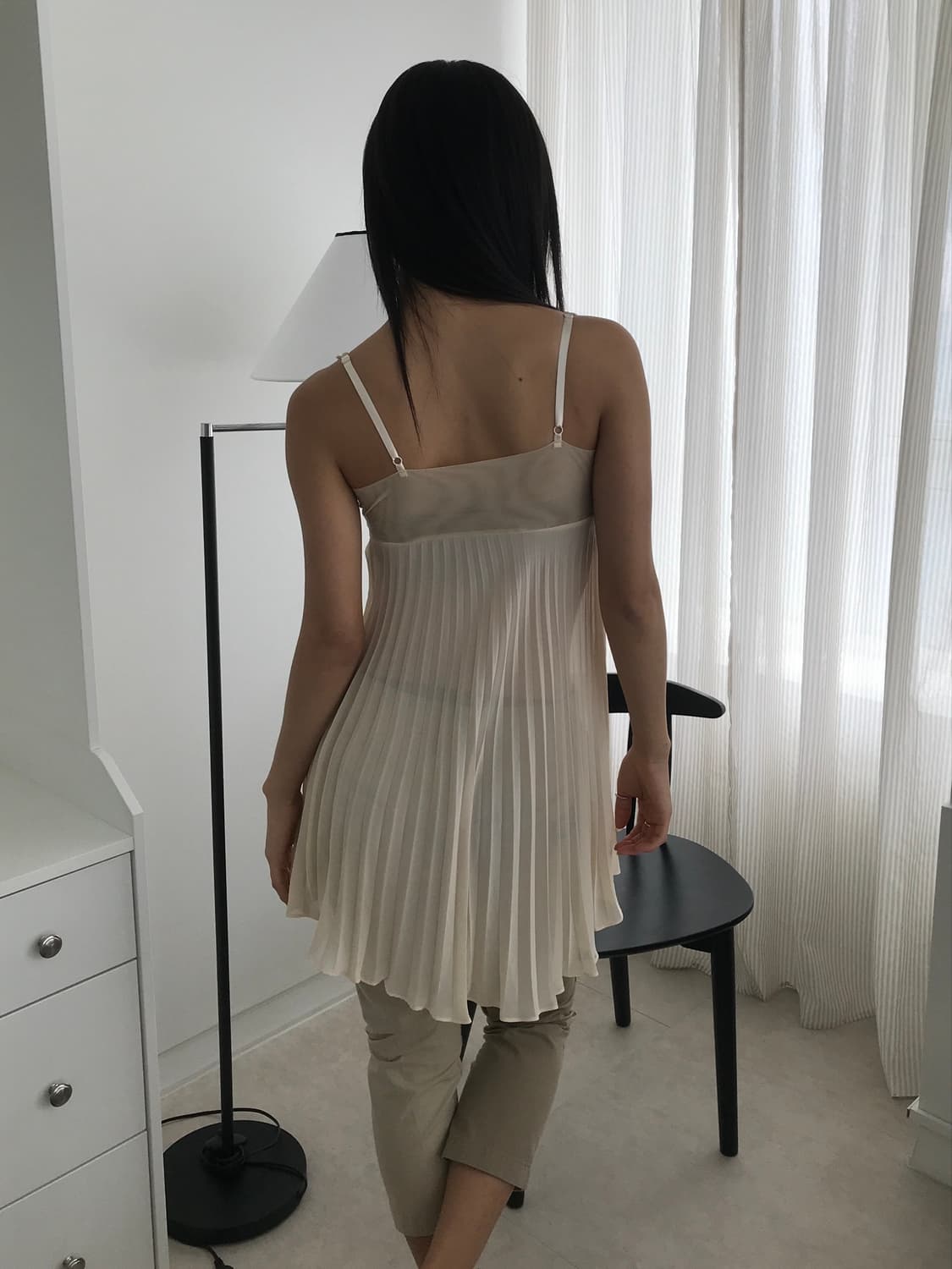 Beige Flower Lace Slip Dress 상품이미지2
