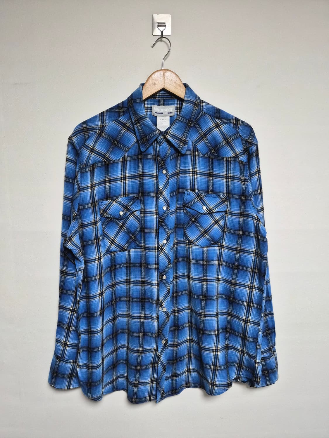 랭글러Wrangler 체크 웨스턴 플란넬 셔츠 XL사이즈 - S320 상품이미지1