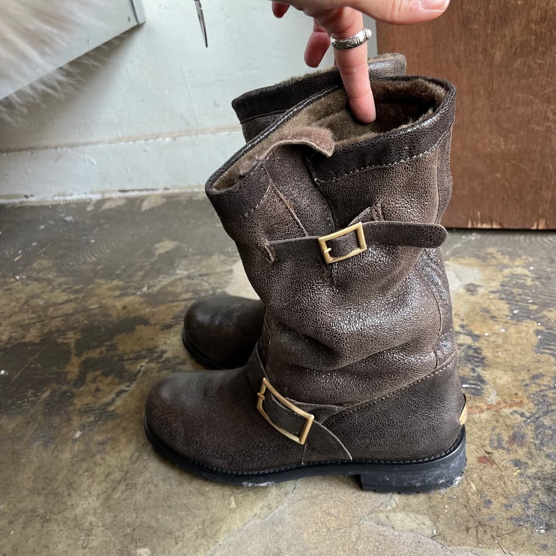 지미츄 글리터 안감 퍼 엔지니어 부츠 상품이미지4