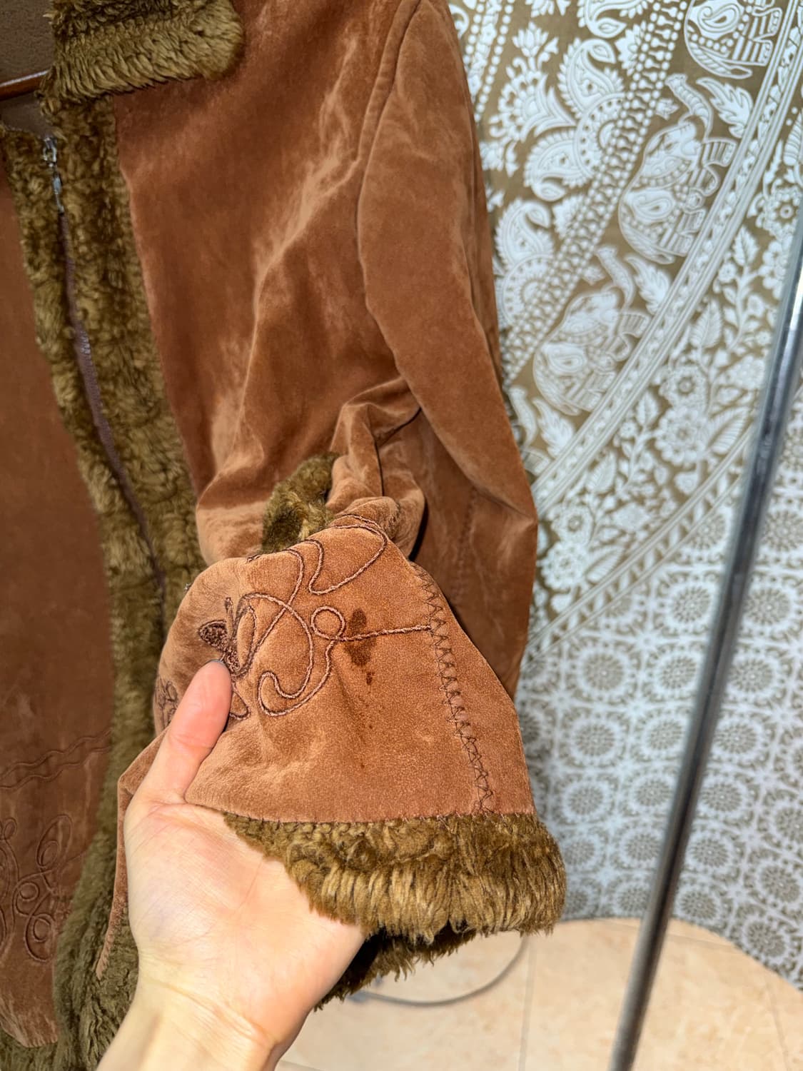 빈티지 웨스턴 벨벳 양털 무스탕 자켓  상품이미지5