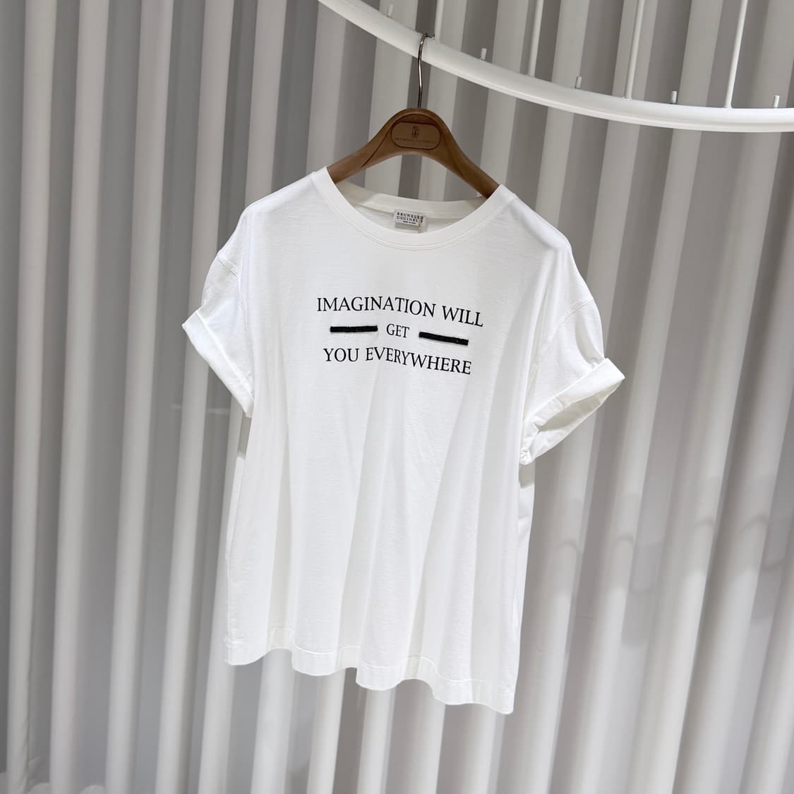 (A+/L) / 브루넬로쿠치넬리 프린트 코튼 화이트 반팔 티셔츠 상품이미지2