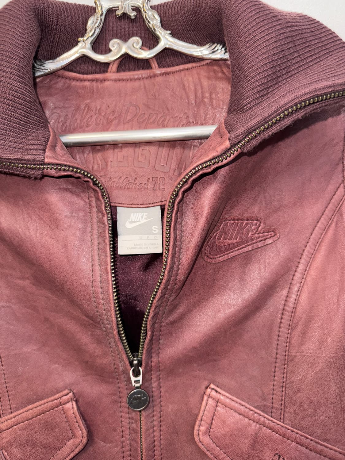 Nike burgundy lamb skin two ways jacket 상품이미지4