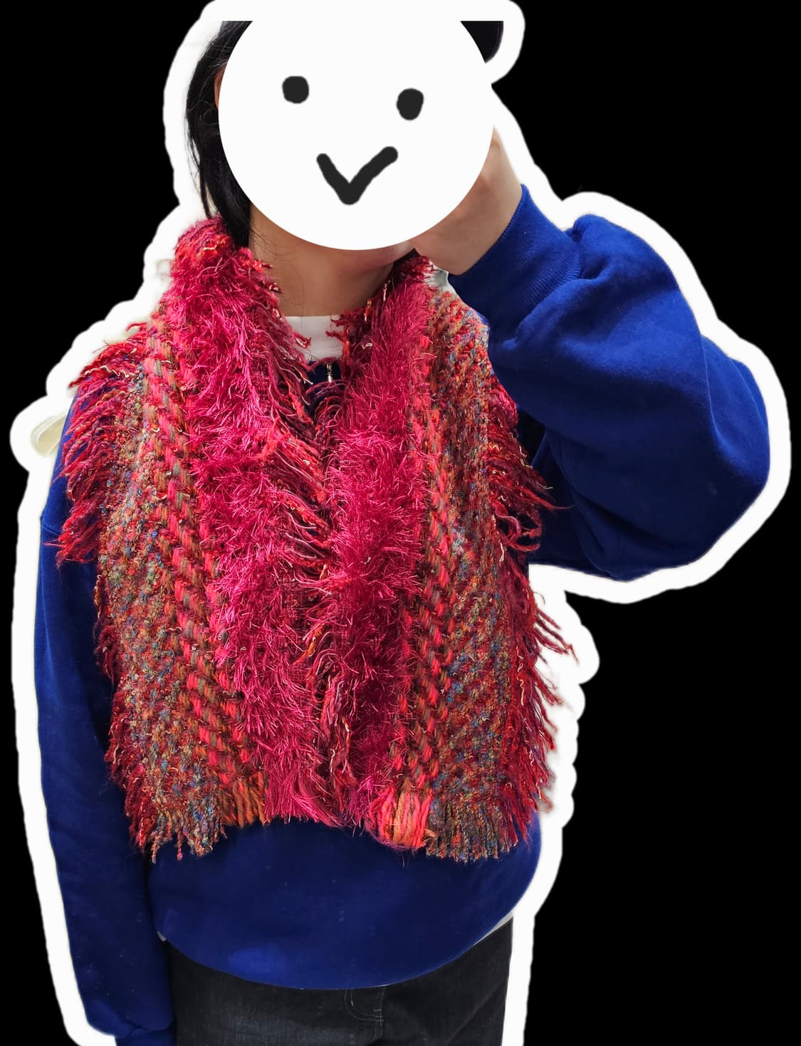 France 핑크 프린지 머플러 상품이미지3