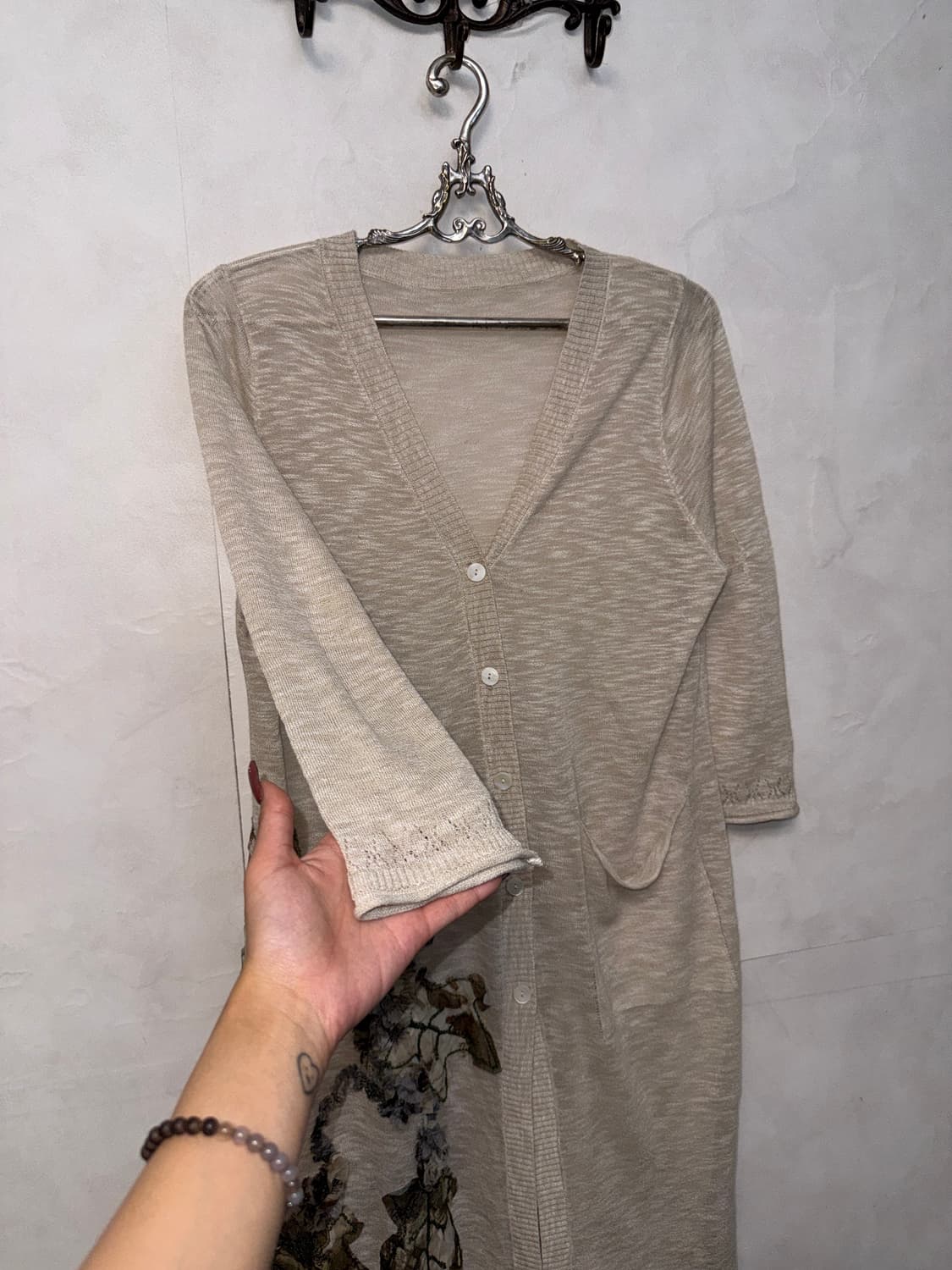 Oatmeal oriental patch long cardigan  상품이미지6
