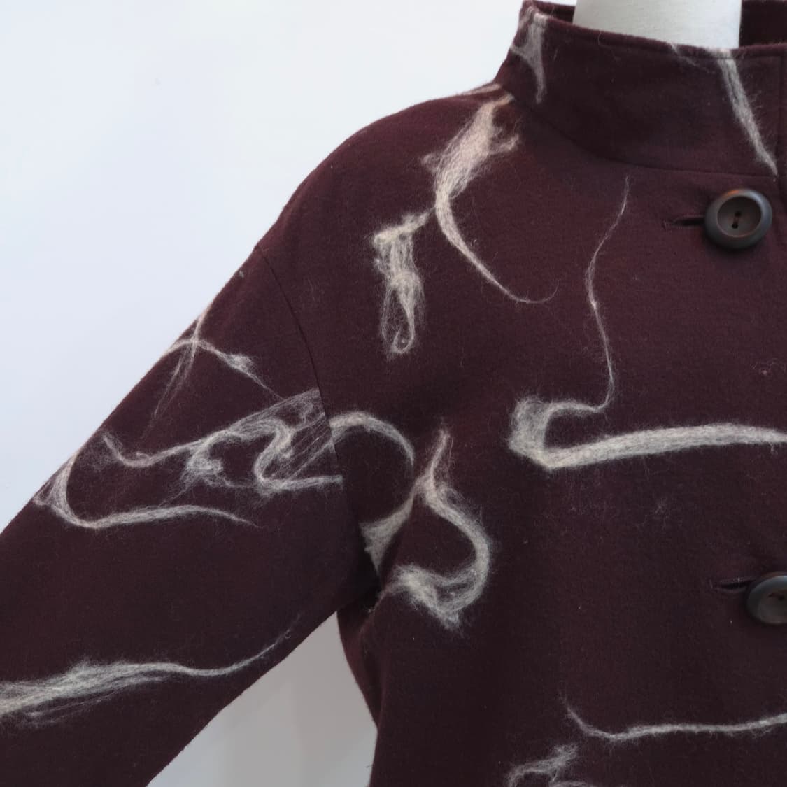 울 100% 와인 브라운 아트워크 자켓 상품이미지4