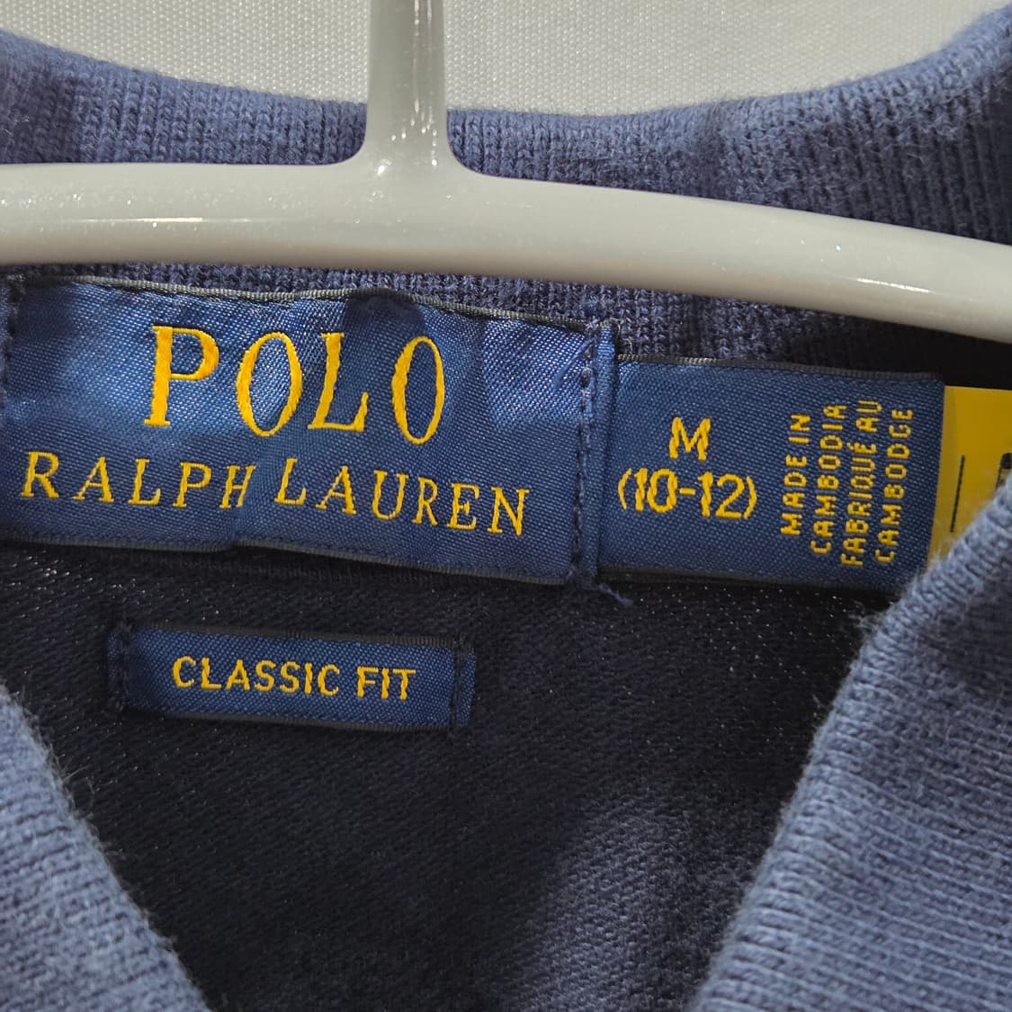 폴로랄프로렌 키즈 피케 카라 반팔티 네이비 M/10/12 상품이미지3