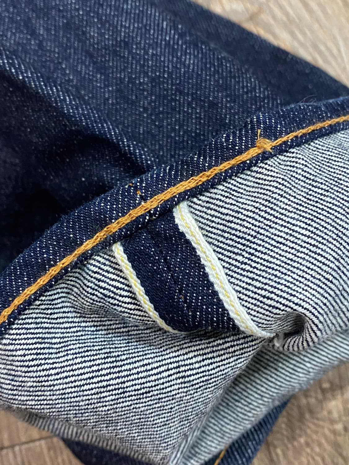 드님 슬림 스트레이트 핏 셀비지 체인스티치 생지 데님 31 상품이미지5