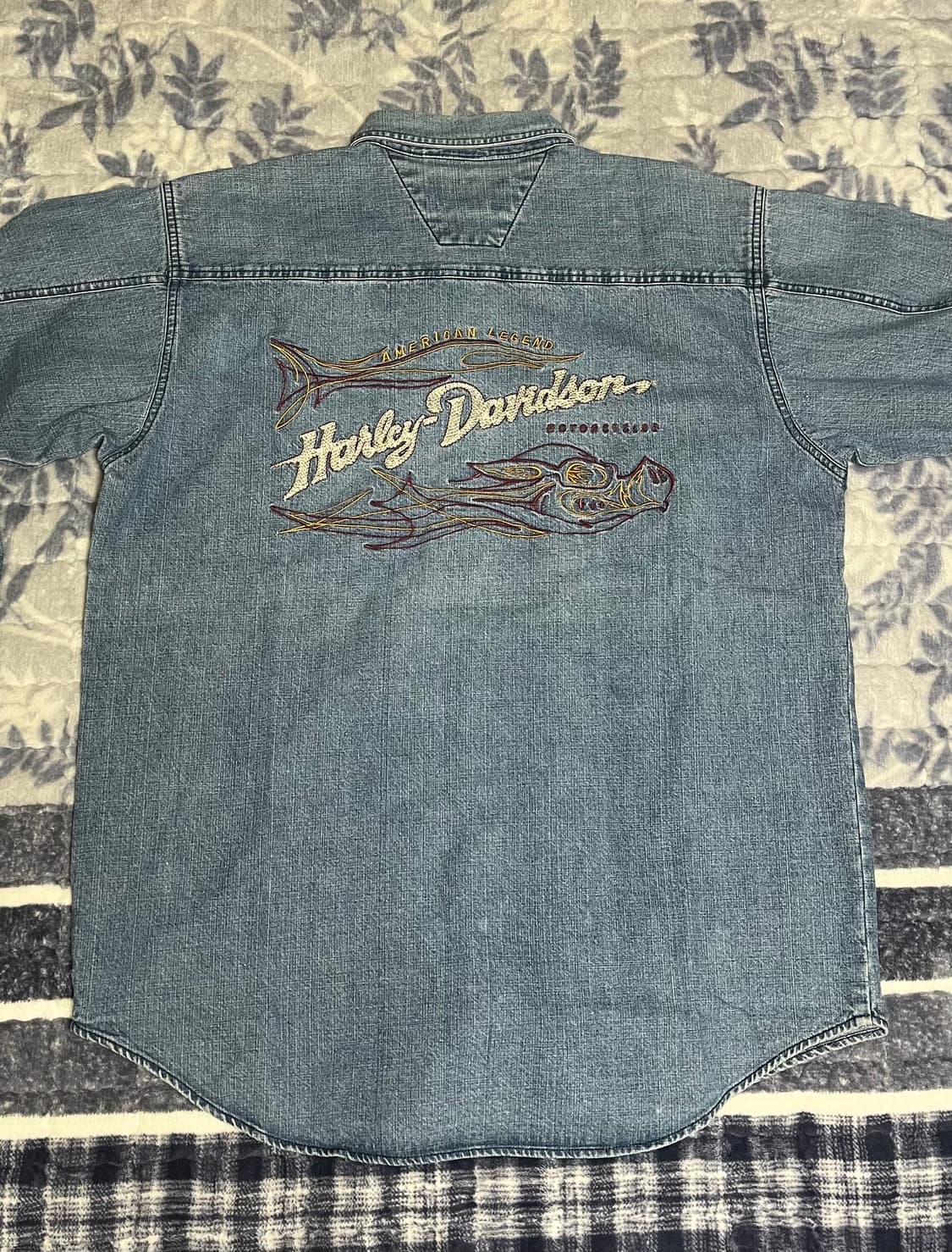 90s 할리데이비슨 워크 데님 셔츠 상품이미지2