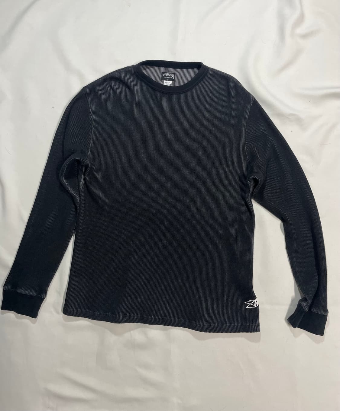 90‘s 올드 스투시 USA made 투톤 써멀 롱슬리브 상품이미지2