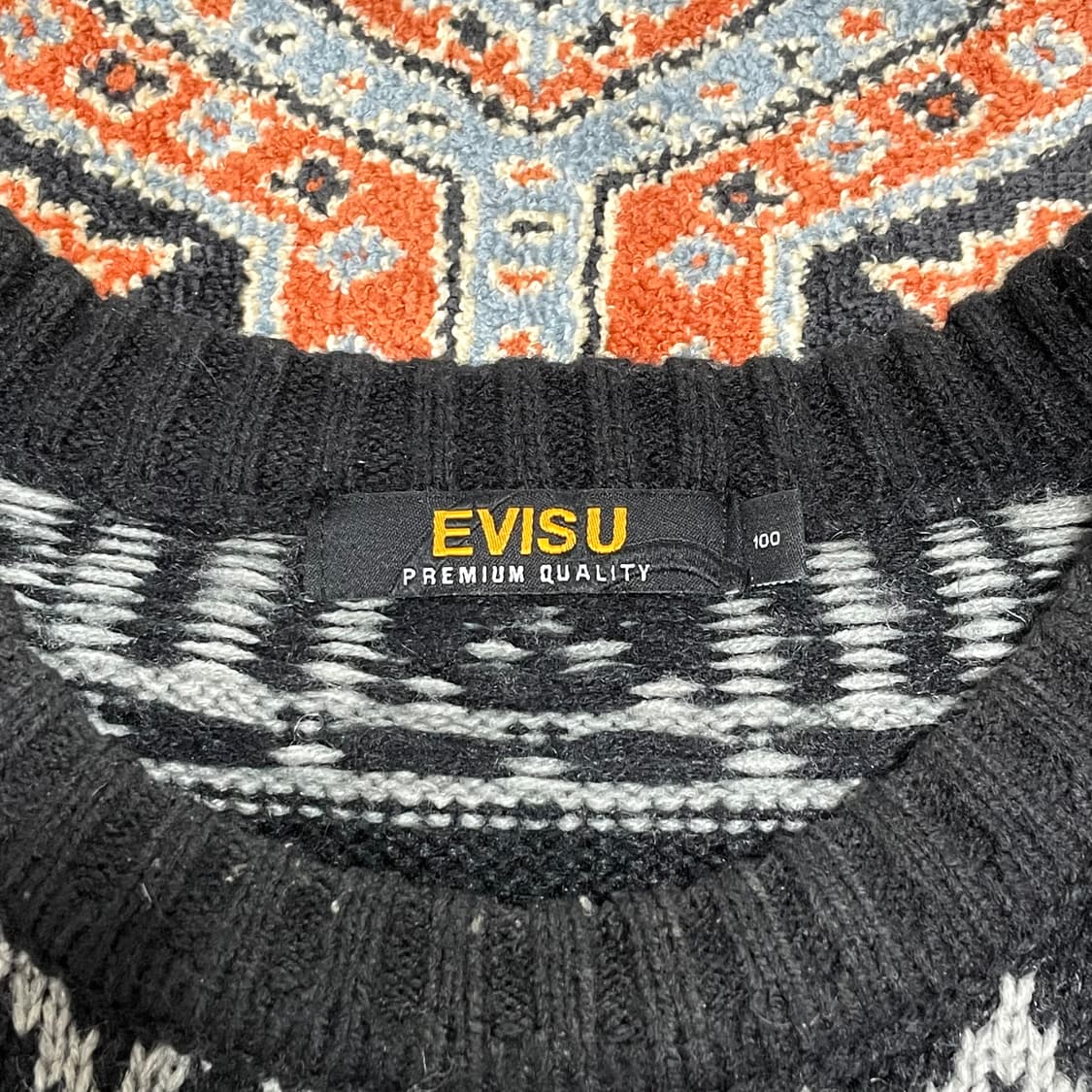 에비수 블랙 패턴 니트 남성100  상품이미지4