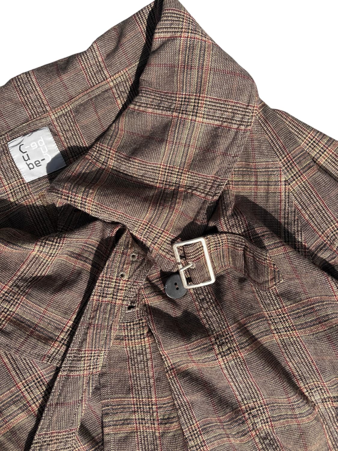 Plaid Wide Collar 2-Way Jacket 상품이미지5