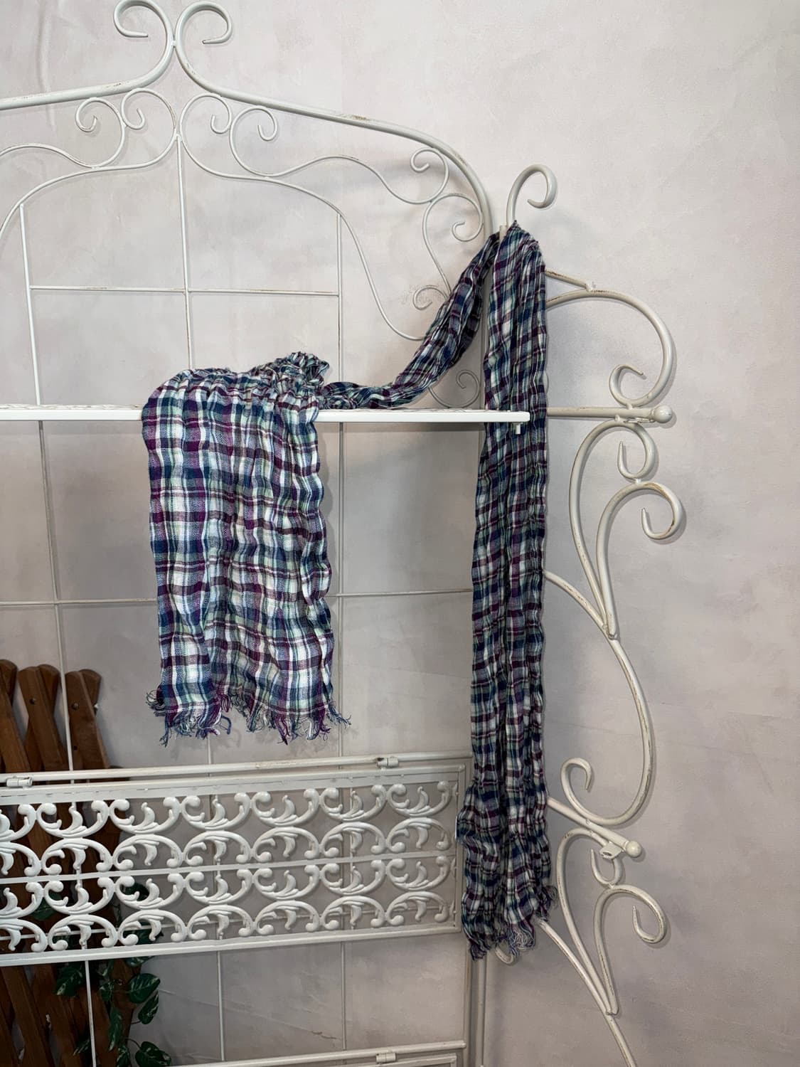 Purple blue check summer scarf 상품이미지2