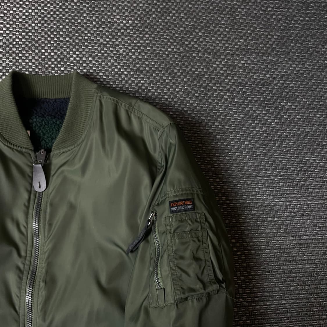 지프 카키 사이드포켓 블루종 리버시블 자켓 상품이미지5