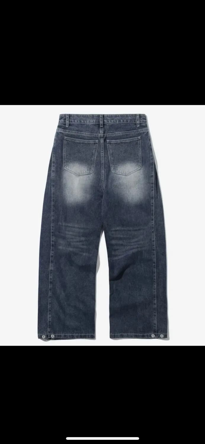 트릴리온 사이드 턱 스냅 버튼 와이드 데님 팬츠 상품이미지2