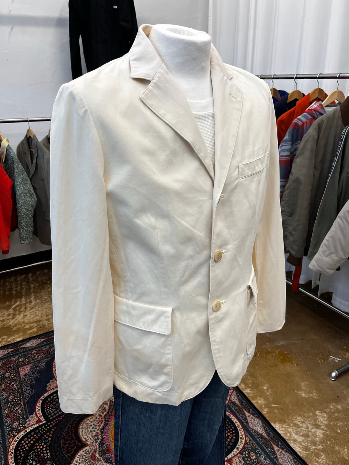 랄프 로렌 코튼 테일러드 자켓 아이보리 상품이미지1