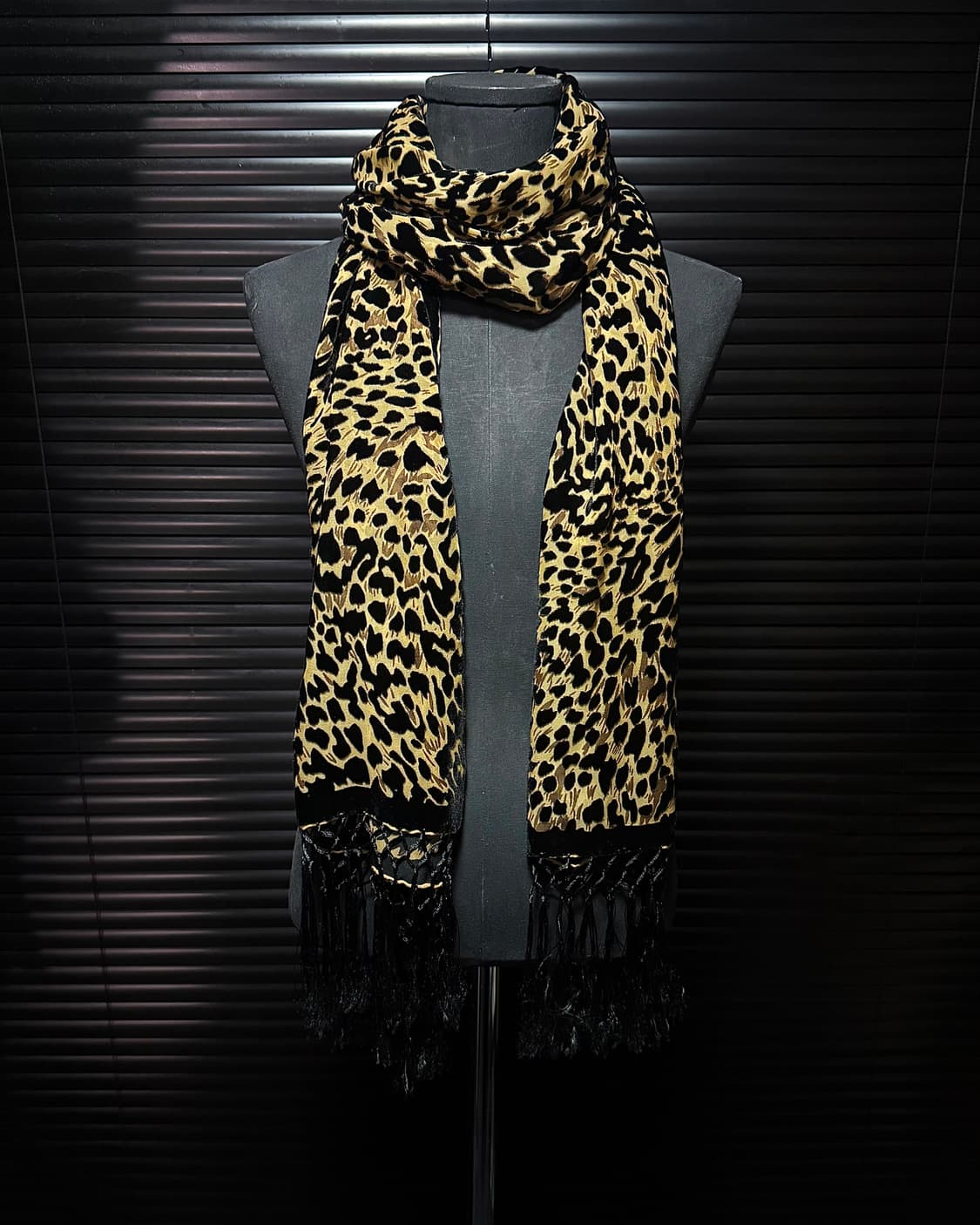 실크 벨벳 벨루어 레오파드 호피 머플러 프린지 락시크 고스펑크 갸루 모리 상품이미지1