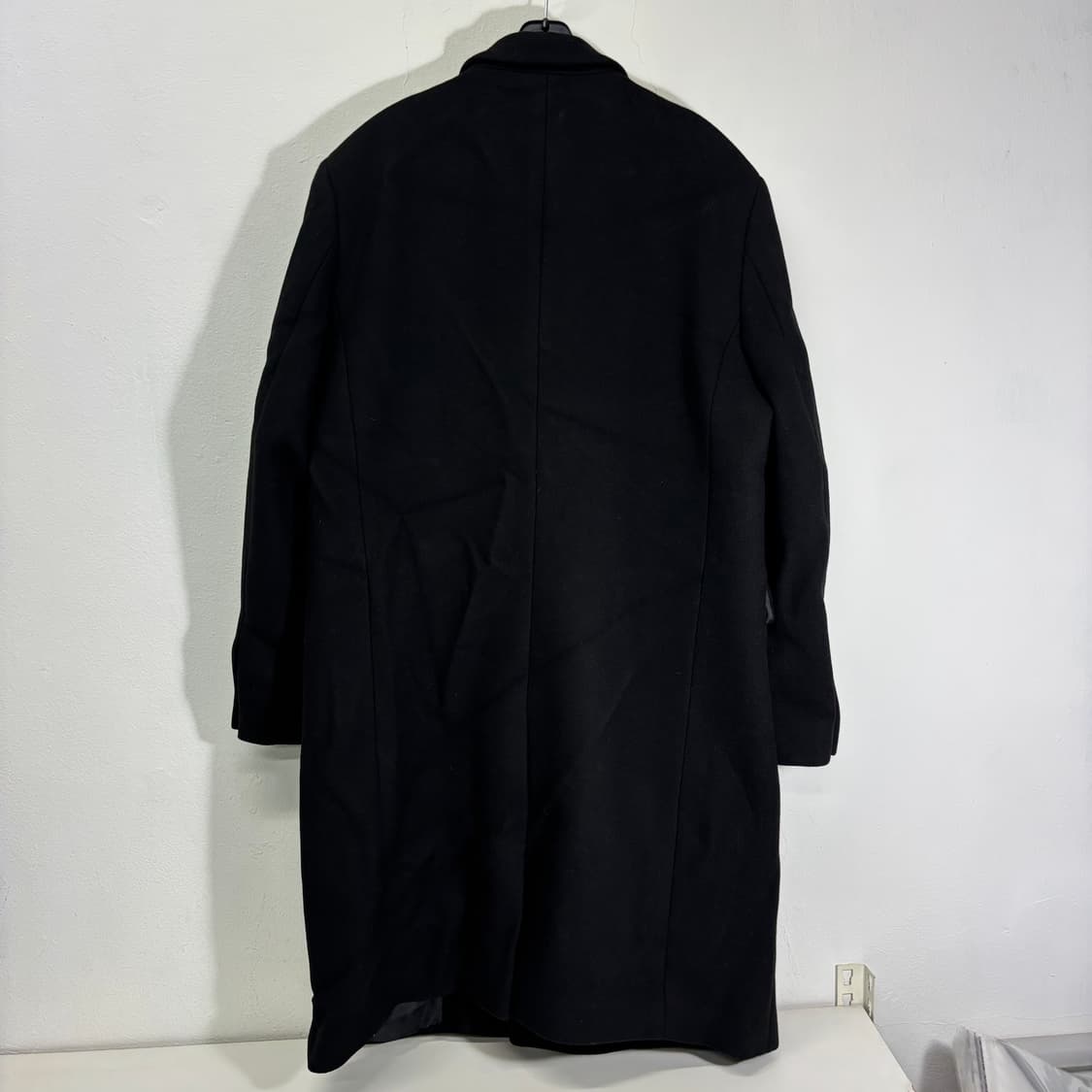 XL 페이퍼리즘 블랙 울 더블롱코트 상품이미지2