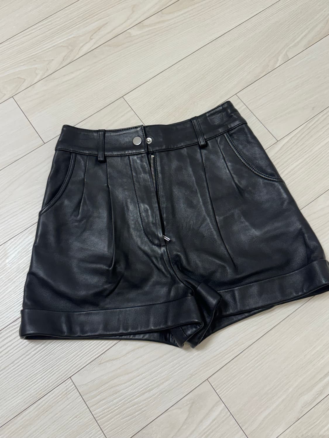 마쥬 블랙 레더팬츠 (36) 상품이미지1