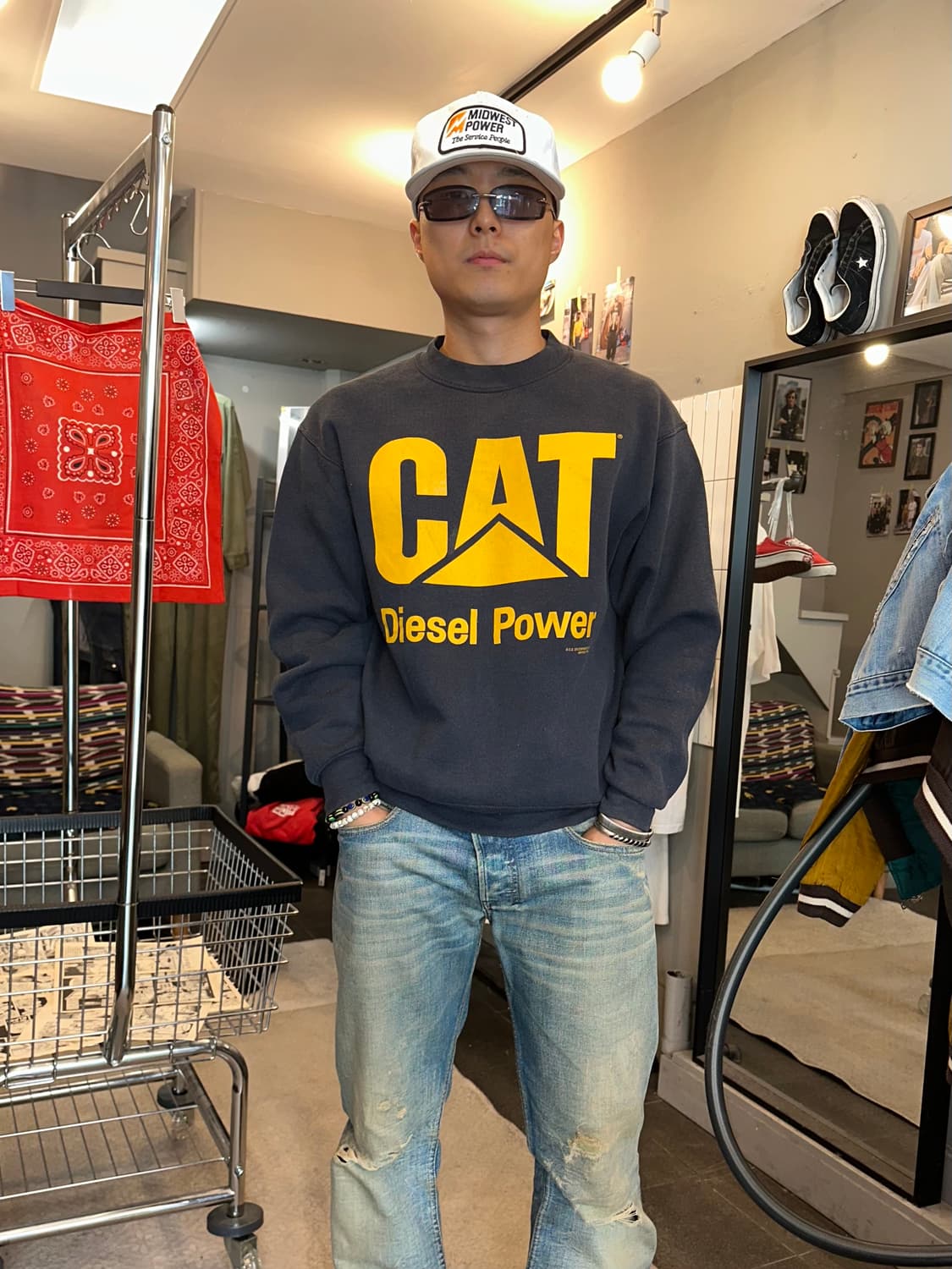 90‘s Caterpillar Cat logo sweatshirt  상품이미지2