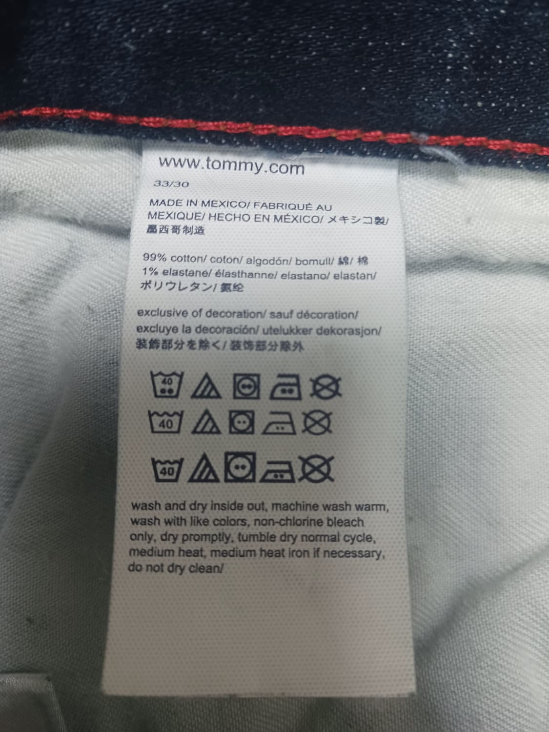 [33] 타미힐피거 진청 워싱 슬림진 청바지 상품이미지10
