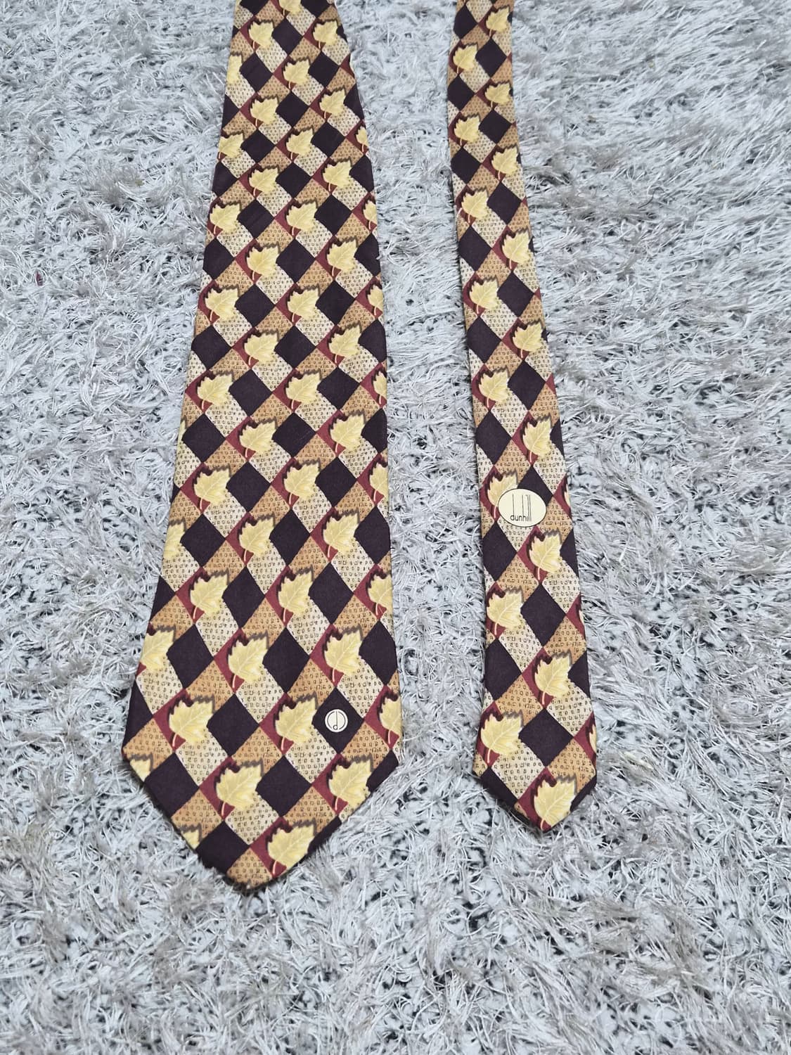 던힐Dunhill 낙엽 패턴 넥타이 Free - N54 상품이미지5