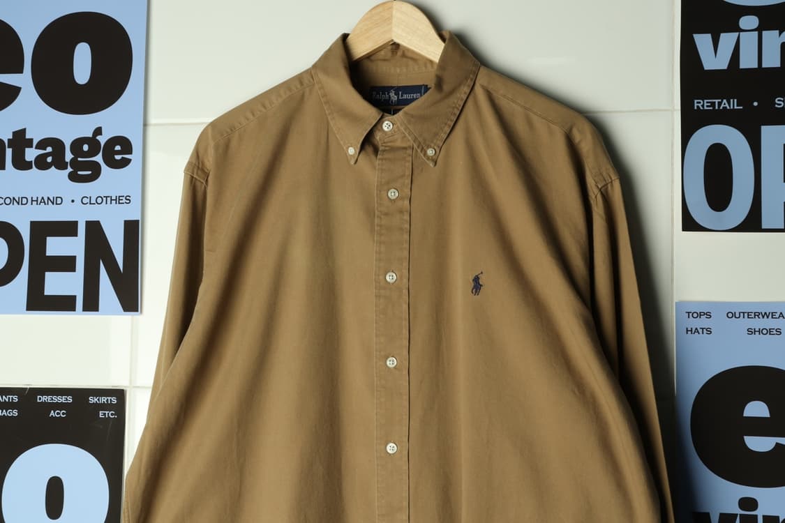(L-3XL) 폴로 랄프로렌 셔츠 남방 USA 무지 된장-H31849 상품이미지3
