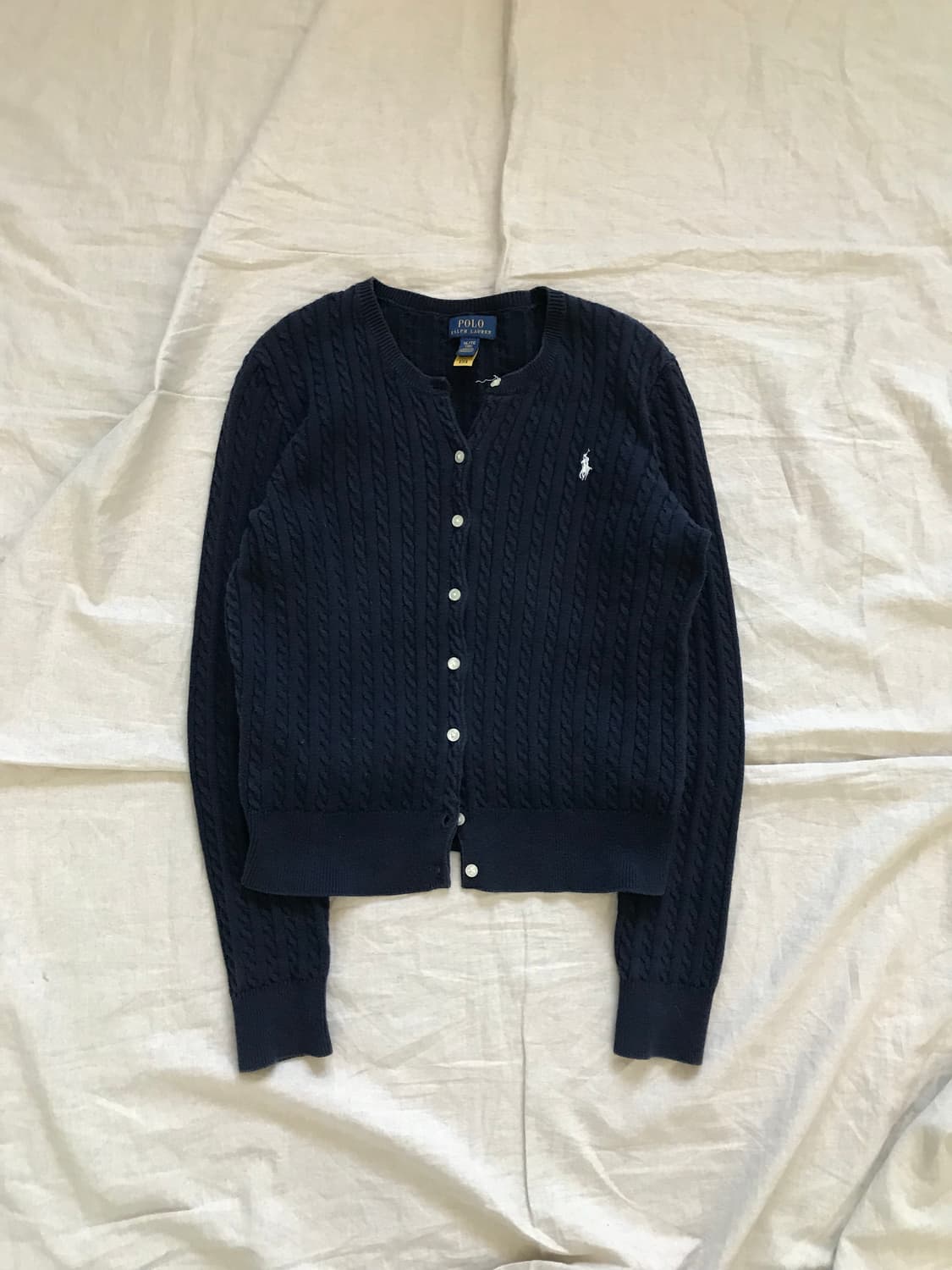 폴로 랄프로렌 QR코드 신형택 포니로고 네이비 케이블 가디건 상품이미지6