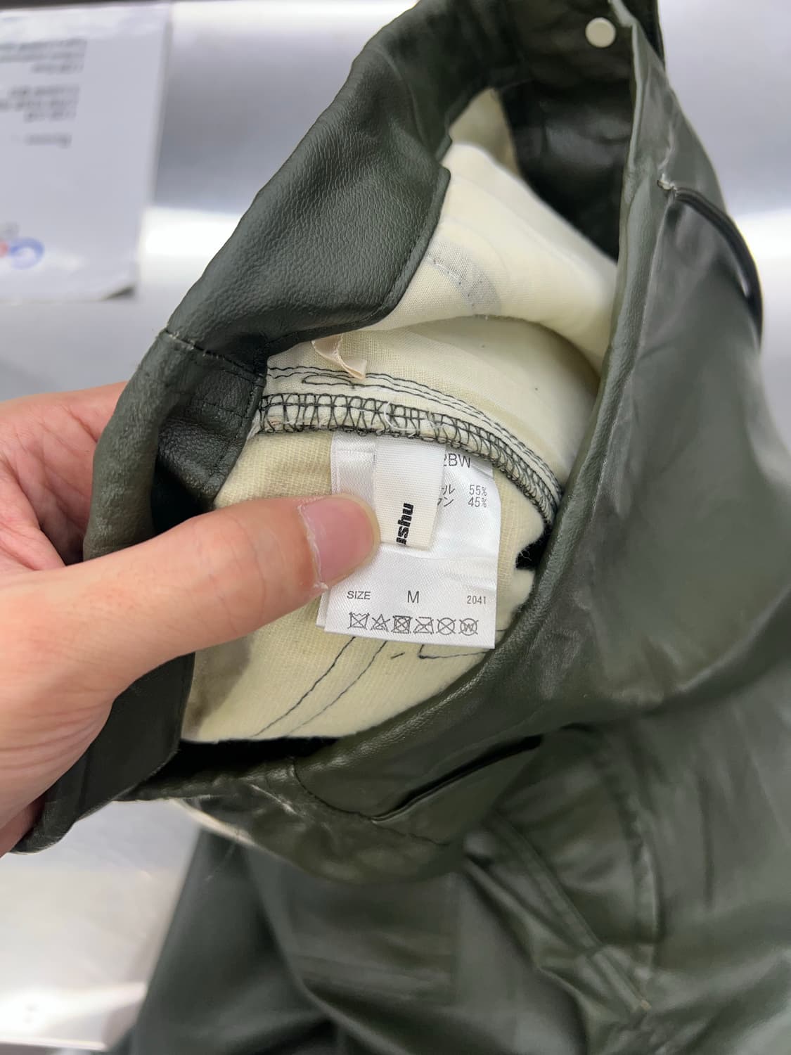페루슈 카키 레자 와이드 팬츠  상품이미지7