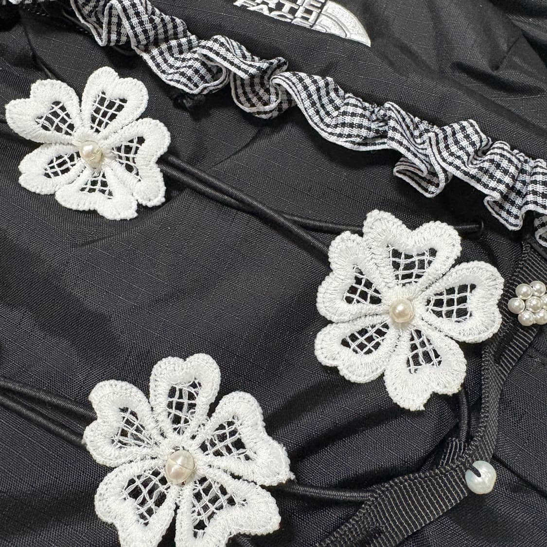 check frill flower bagpack 상품이미지4