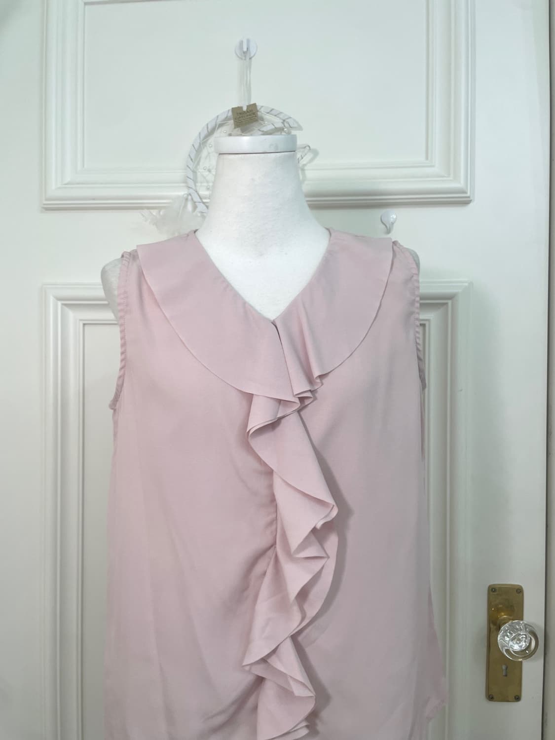 pink ruffle summer sleeveless blouse 상품이미지5