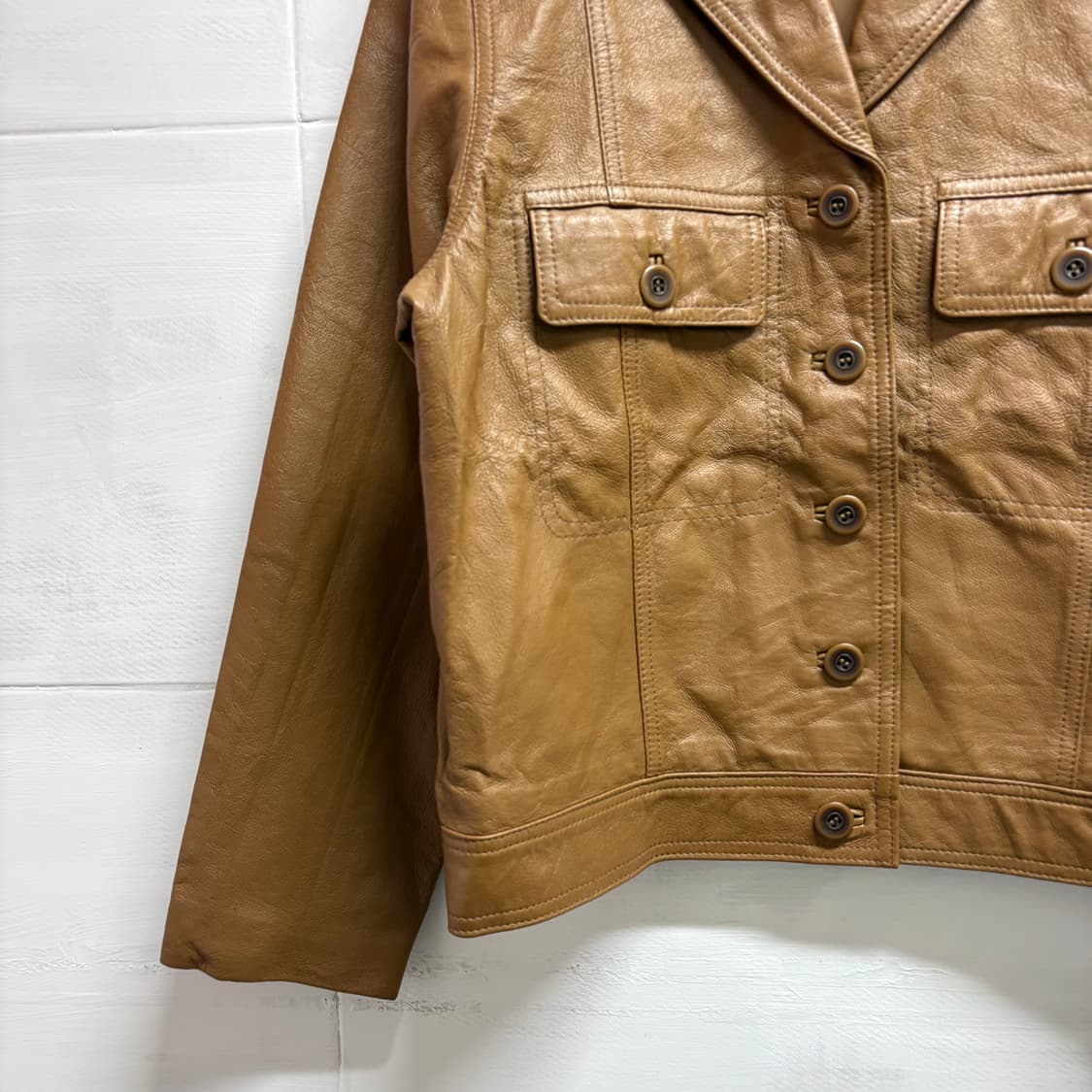 CHUMANDOR 피그스킨 가죽 카멜 트러커 자켓 JPN 상품이미지3