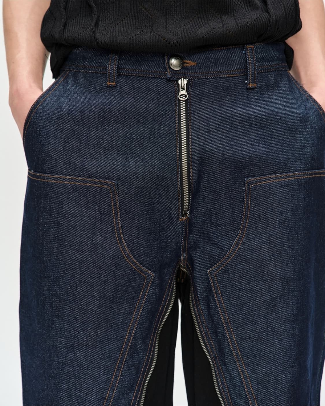 앤더슨벨 밀리 디테쳐블 카펜터 진 인디고 블랙  상품이미지5