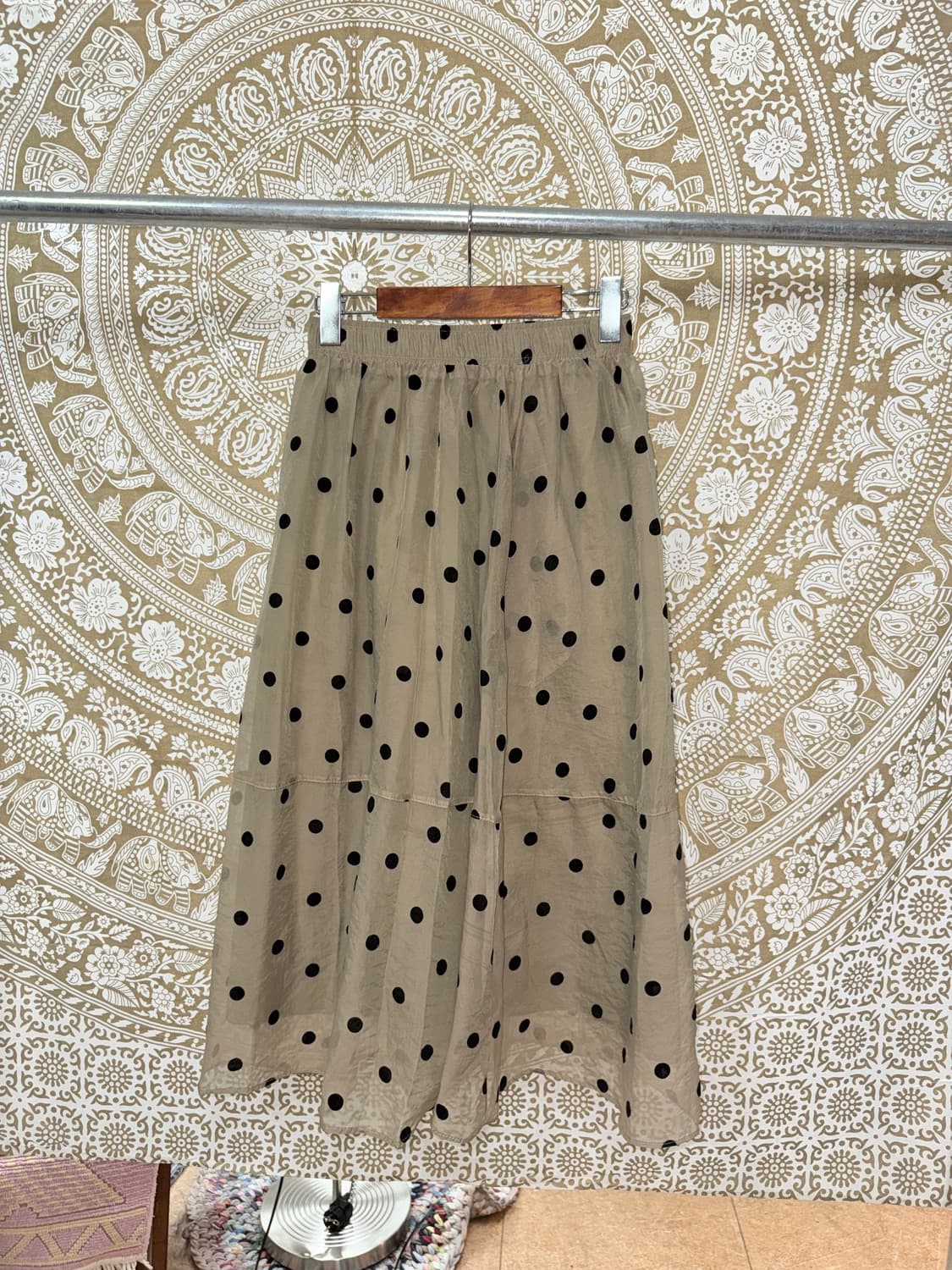빈티지 여성 밴딩 도트 스커트  상품이미지3