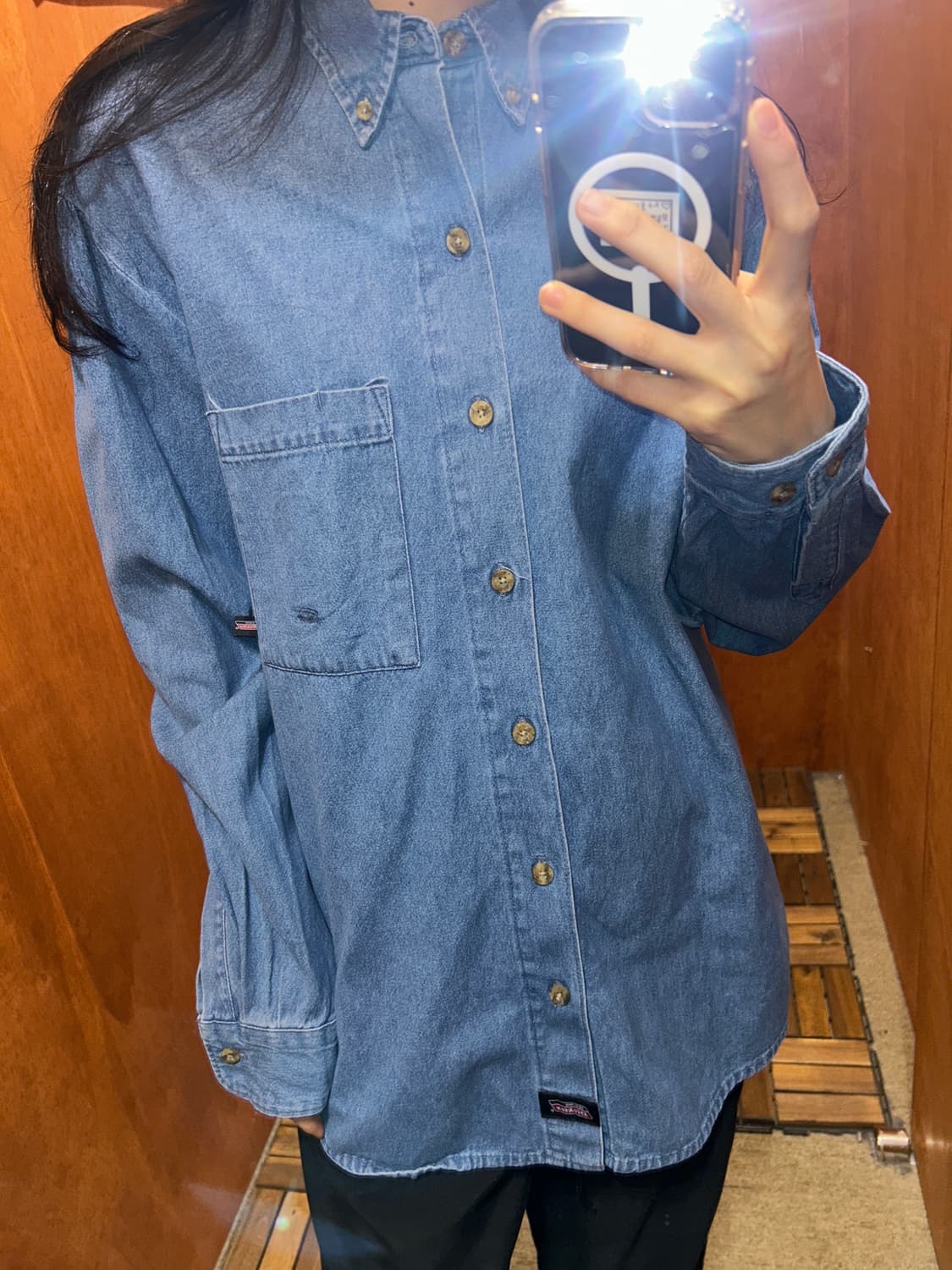 (M) Dickies 디키즈 코튼 데님 셔츠 상품이미지2