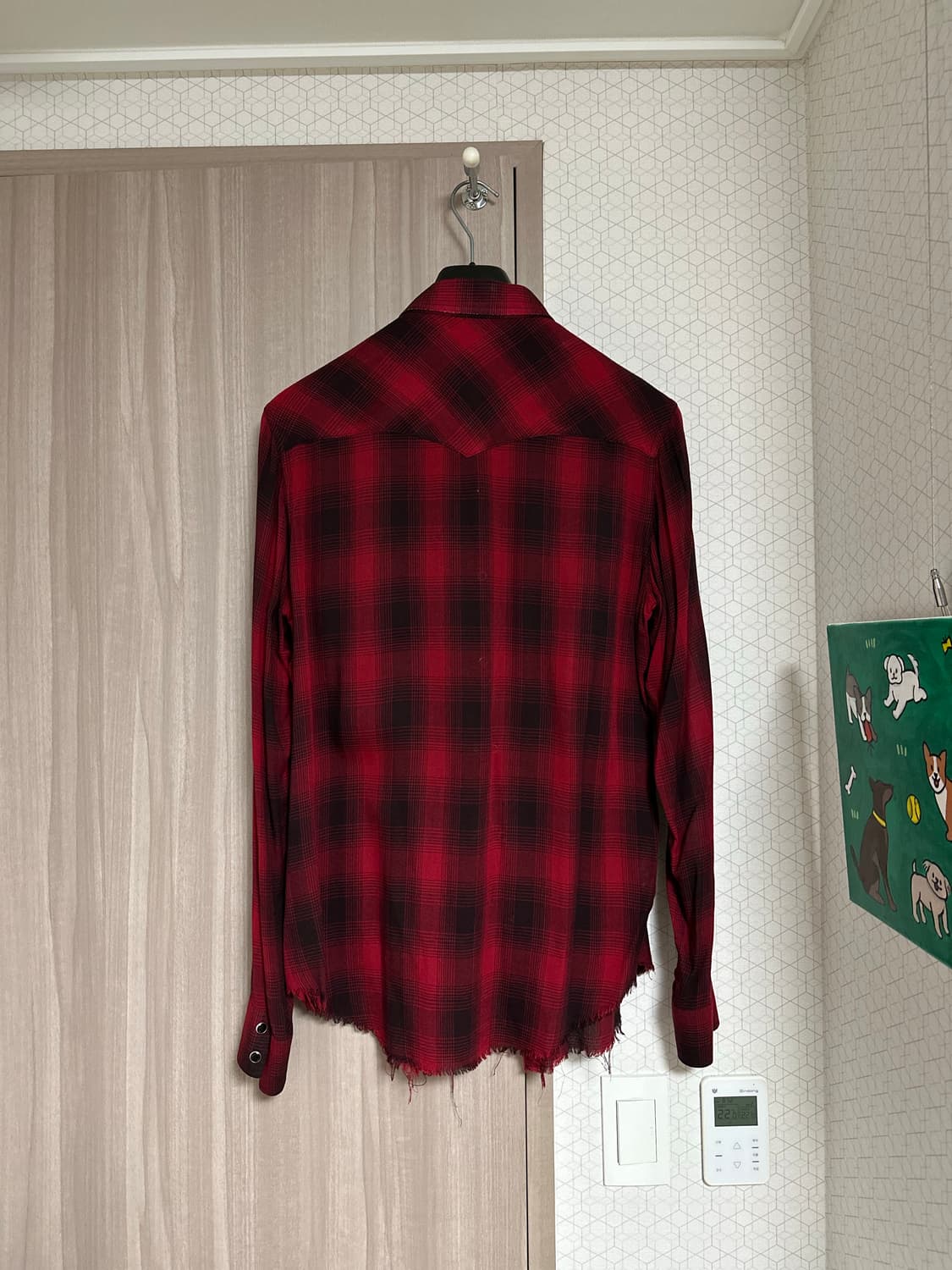 생로랑 밑단디스 체크셔츠 L 상품이미지2