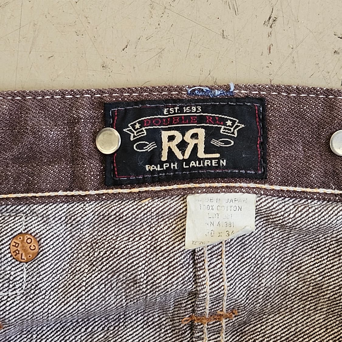 RRL 더블알엘 센치백 샐비지 데님팬츠 청바지 브라운 워싱 일제 30 상품이미지5