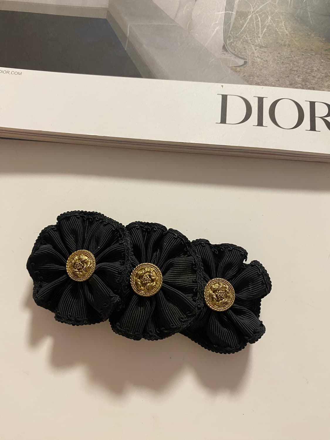 빈티지 패브릭 플리츠 헤어핀 헤어 악세사리 상품이미지2