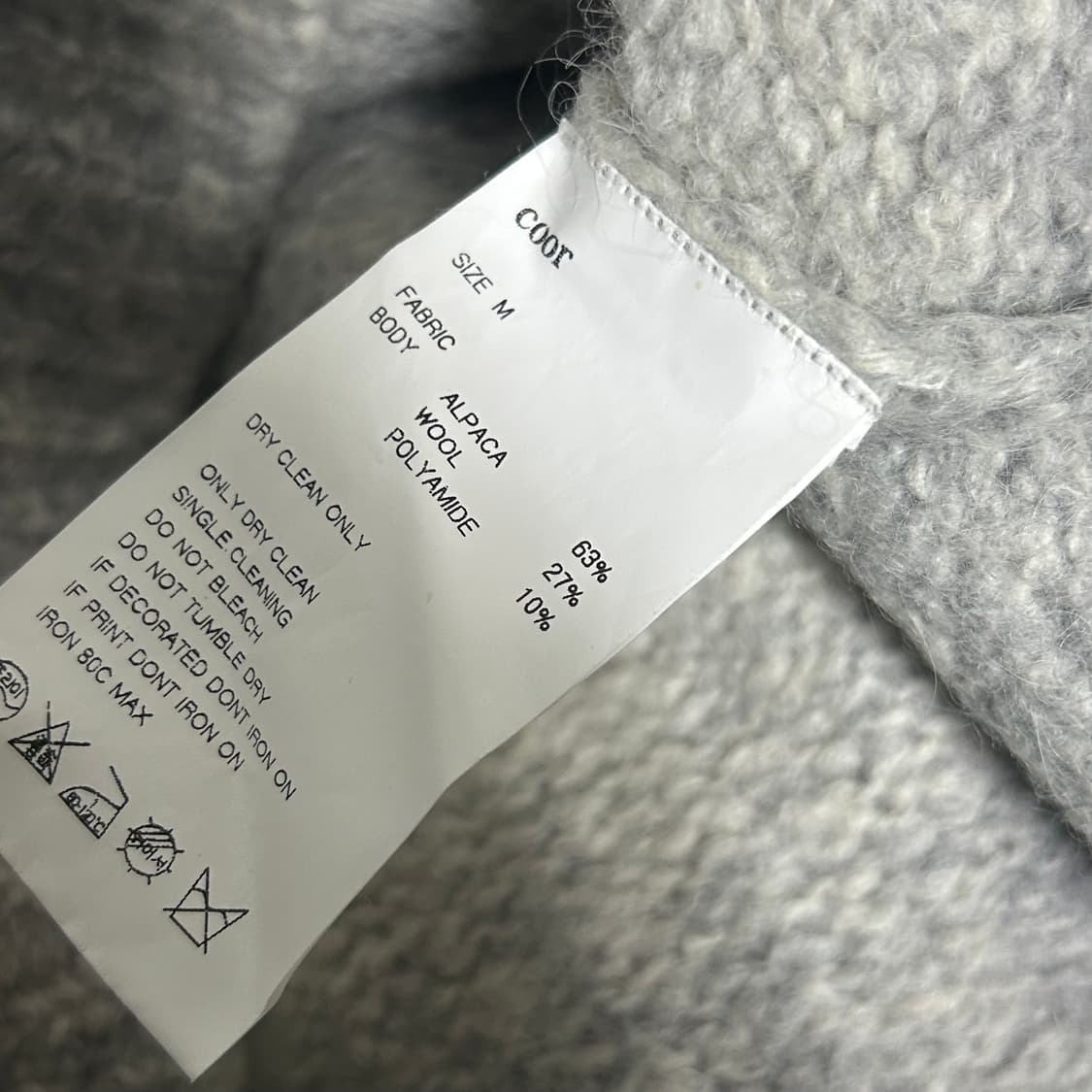 coor 쿠어 알파카 그레디언트 스웨트 니트 라이트그레이 M 상품이미지10