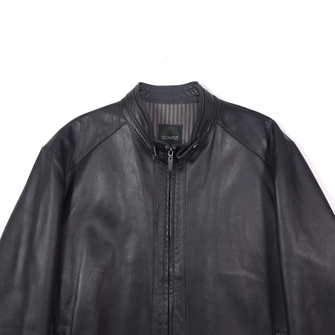 ICINOO 양가죽 미니멀 집업 자켓 XL 상품이미지3