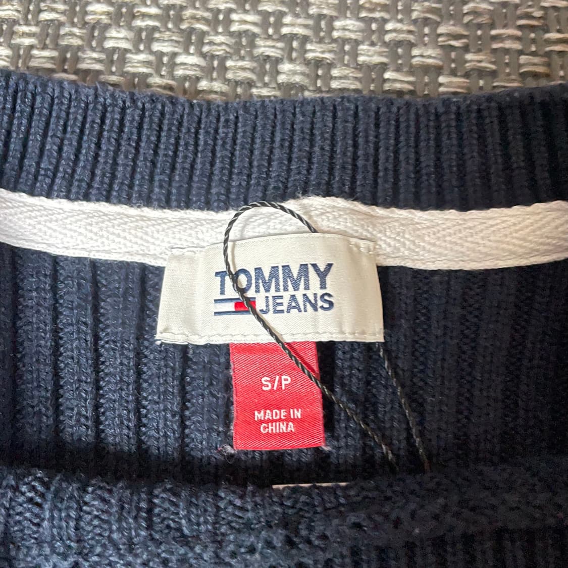 타미진스 네이비 레드 화이트 단가라 긴팔 니트 S 상품이미지4