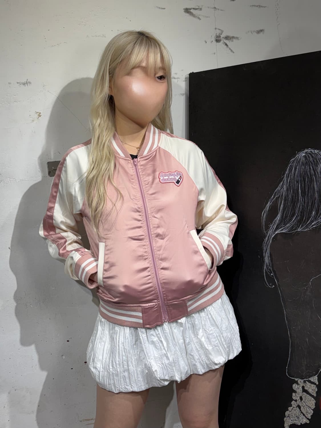 Jpn 일본 빈티지 립스틱 딸기우유 핑크 스카잔  상품이미지4