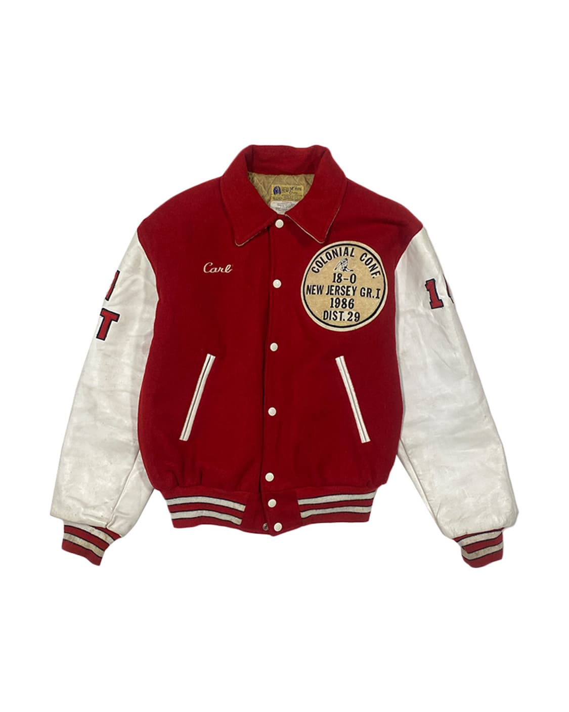 미국 빈티지 80s 레드/화이트 바시티 자켓  상품이미지3