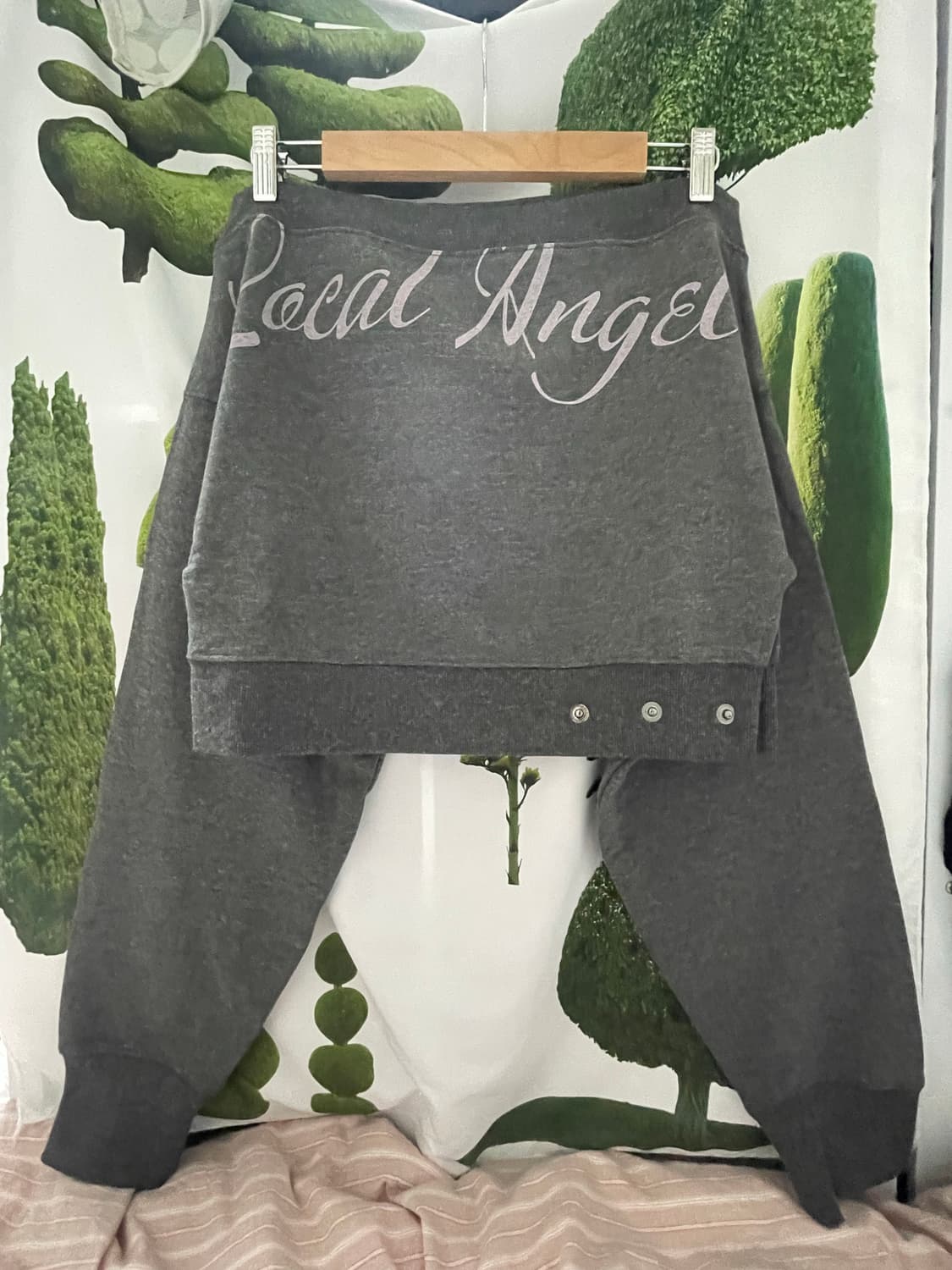 스컬프터 오프숄더 크롭 스웻셔츠 차콜 m 상품이미지3