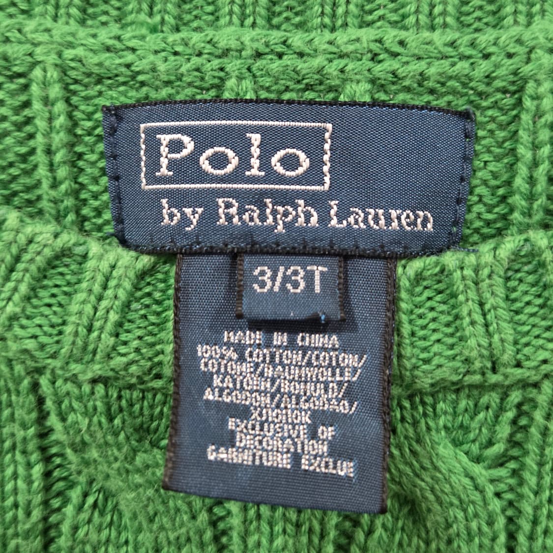 폴로랄프로렌 키즈 케이블 니트 3T 상품이미지3