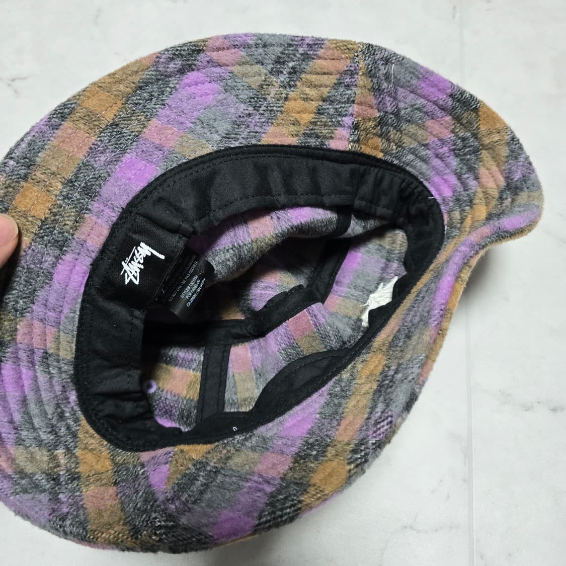 스투시 브러쉬드 플레이드 울 버킷햇 S/M 상품이미지3