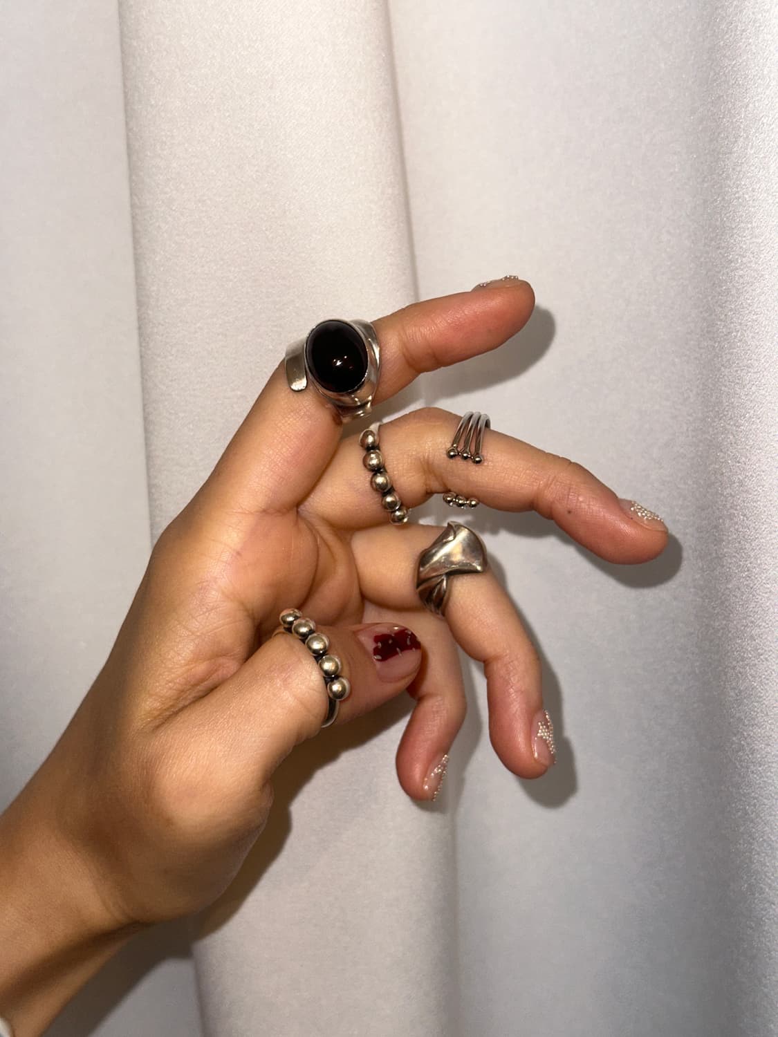 Vintage onyx 925silver ring🐧🐦‍🔥🦚 상품이미지1