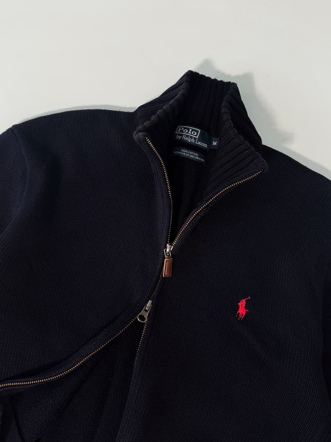 폴로 랄프로렌 루즈핏 해비 코튼 딥네이비 투웨이 니트집업 상품이미지2