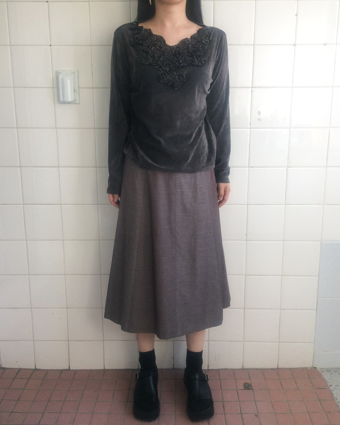 Line detail long skirt 상품이미지5